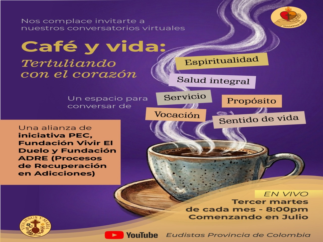Ya viene el nuevo conversatorio de Café y Vida: Tertualiando con el corazón, de la iniciativa PEC y sus alianzas